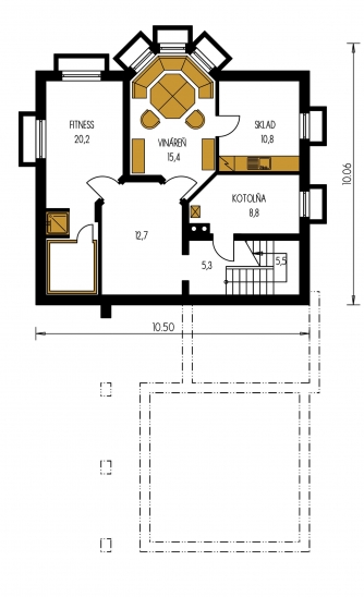 Mirror image | Floor plan of basement - ELEGANT 160